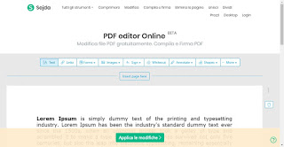 Sitio de Sejda PDF Editor Seida