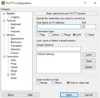 Aplicación PuTTY Masilla