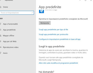 Seleccionar aplicaciones predeterminadas en Windows 10