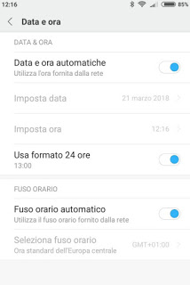 Zona horaria automática en Android