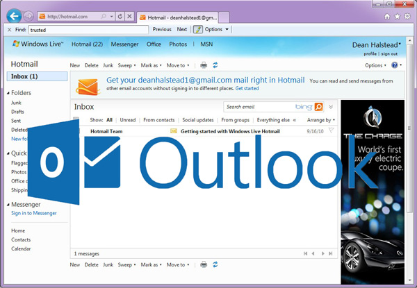 Acceda directamente a su bandeja de entrada de Hotmail desde otra PC 3