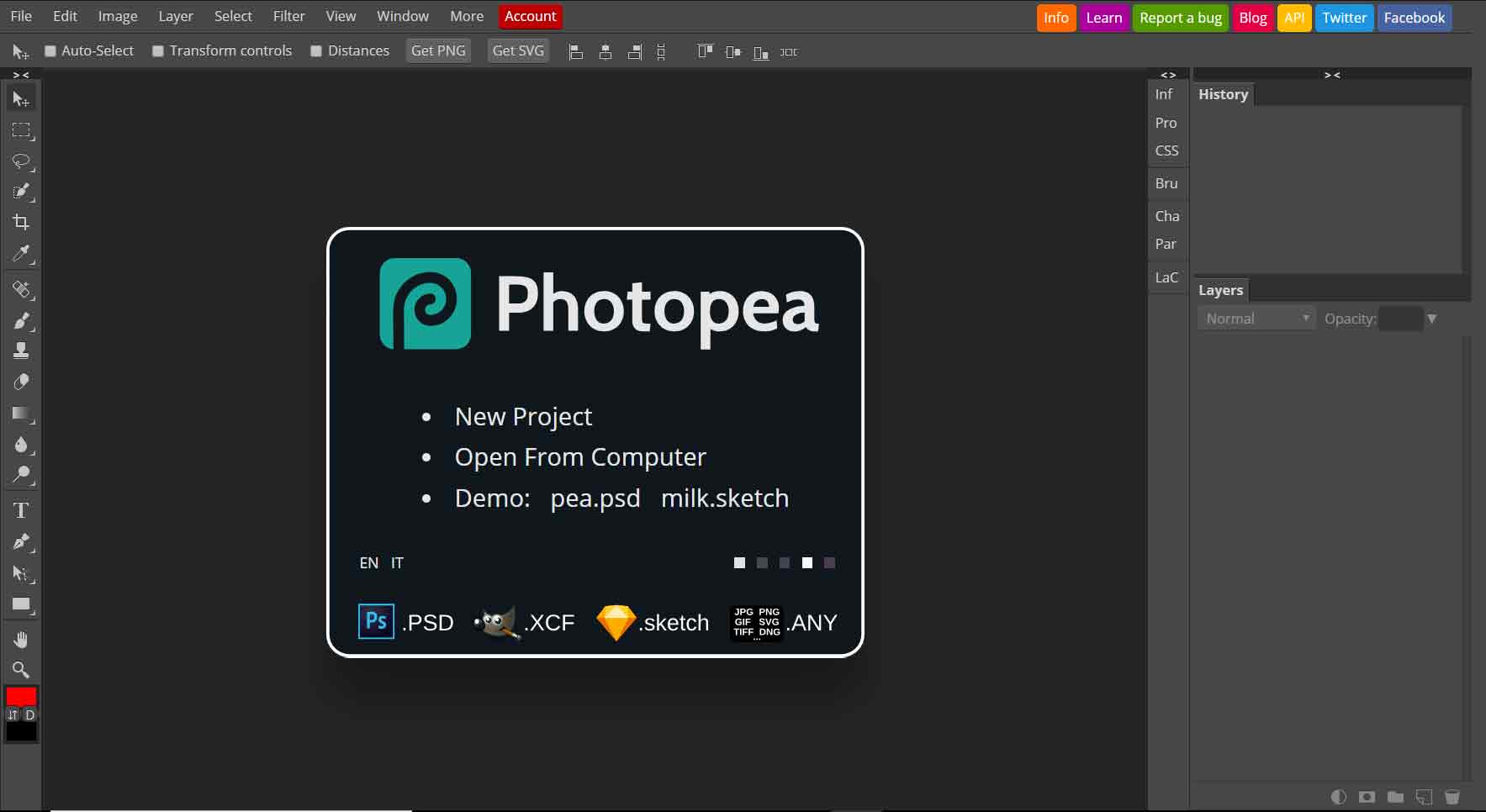 Cómo editar archivos de Photoshop en línea 2 Photoshop en línea Photopea