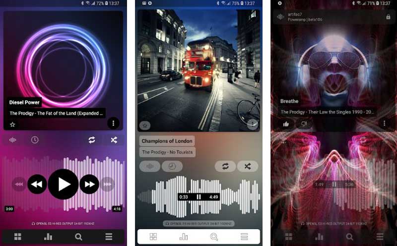 los mejores reproductores de musica para android que funcionan sin conexion y muestran letras de pistas de musica