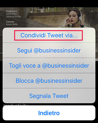 Cómo descargar videos de Twitter a iPhone 3 compartir twitter