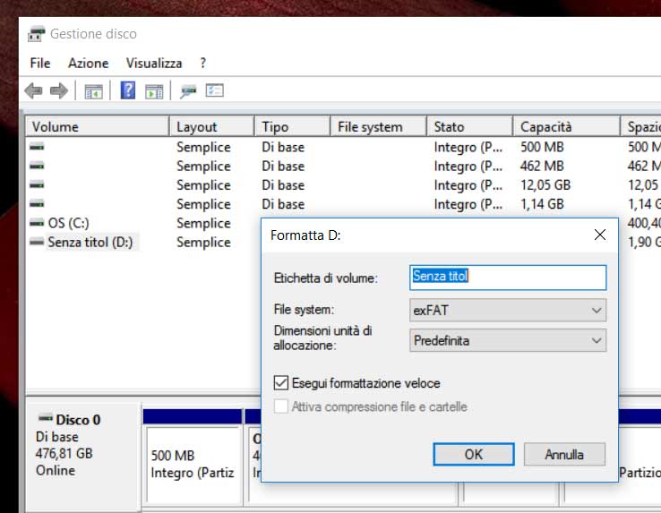 Administración de discos de Windows 7