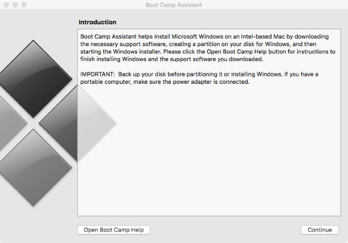 Cómo descargar el controlador Boot Camp para Windows 10 2 Ejecute Boot Camp Assistant en su Mac
