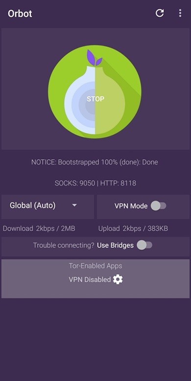 habilitar orbot vpn