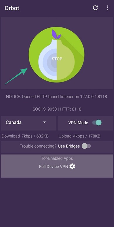 seleccionar país vpn