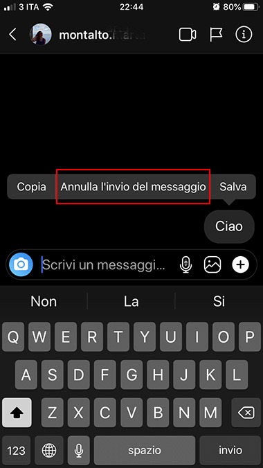 Cómo cancelar un mensaje en Instagram después de enviarlo 3 cancelar mensaje dm