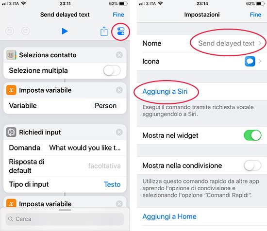 el contacto a quien enviar el mensaje
