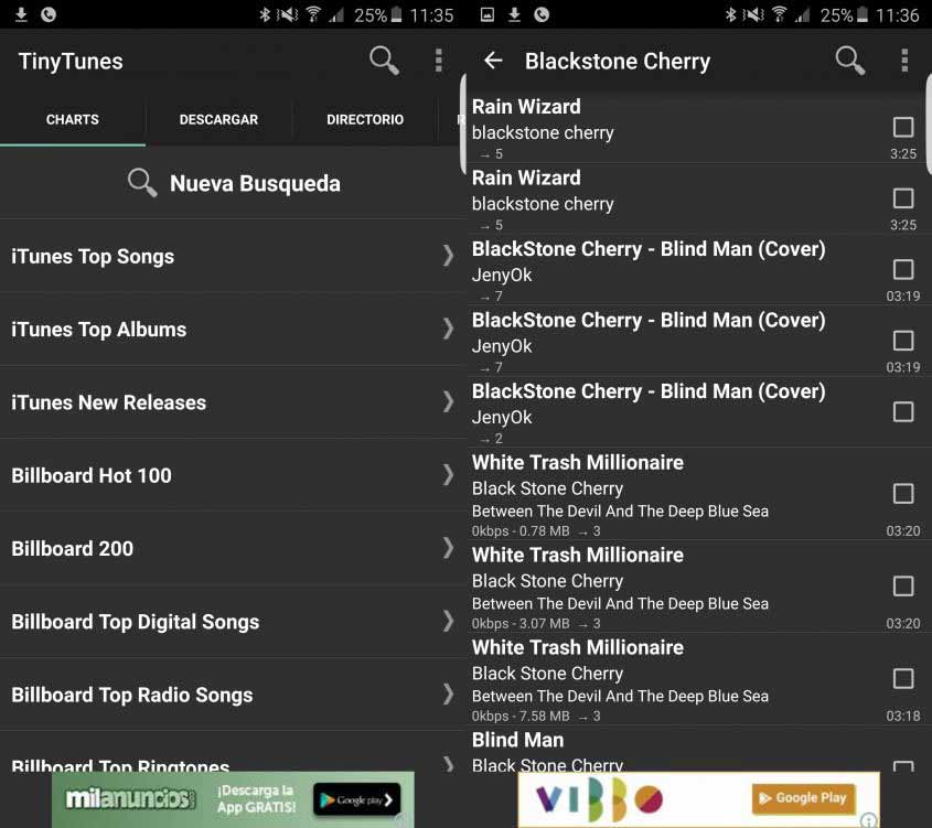 una aplicación para descargar música gratis para Android