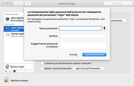 Restablecer la contraseña de tu Mac