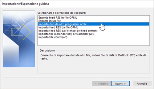 importar contactos en perspectiva