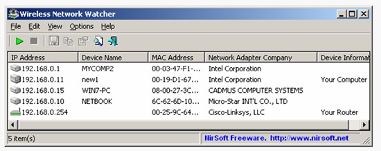 Cómo ver los dispositivos conectados a un enrutador WiFi 2 Observador de red inalámbrica