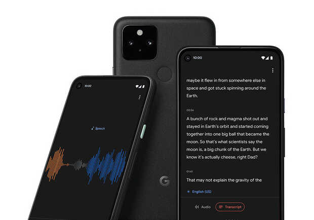 Aplicación Google Recorder para grabación de audio y transcripción automática de voz