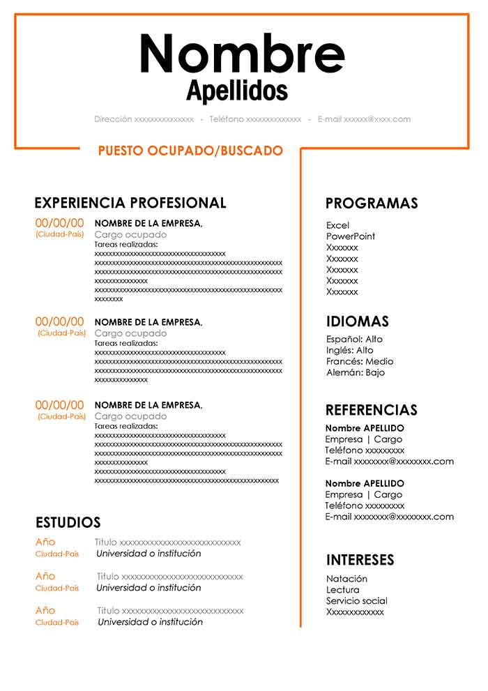 Cómo completar el currículum vitae (europeo, personalizado, único, etc.)