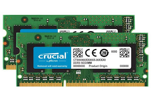 Juego Crucial de 8GB (4GB x 2) DDR3L RAM