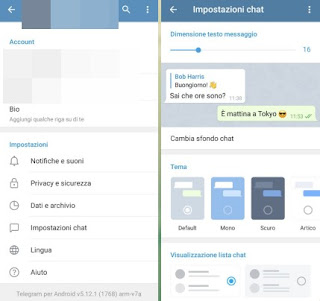 Texto de la aplicación Telegram texto de telegrama