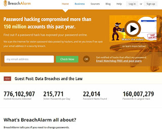 Sitio web BreachAlarm.com