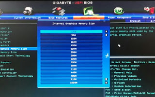 memoria de video compartida Memoria UEFI