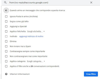 Acerca del filtro de Gmail Configuración del filtro