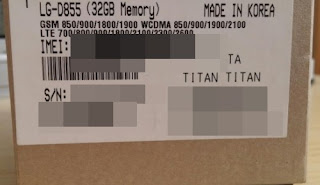 caja de IMEI número IMEI