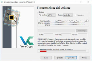 Clave aleatoria y formato Crear un volumen VeraCrypt