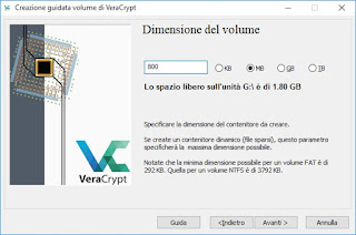 Tamaño del volumen Archivo Veracrypt volumétrico