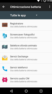 Optimización de la batería Menú de optimización de batería