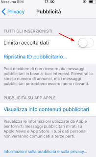 Configuración de publicidad de Apple