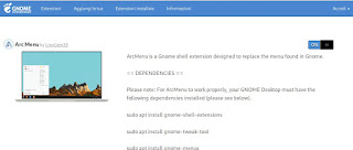 Extensión del menú del arco Menú de arco
