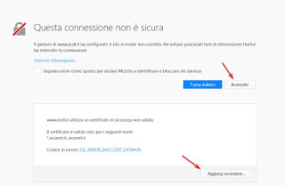 Excepción del navegador Firefox