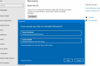 Recuperación de la nube de Windows recuperación de Windows