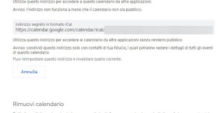 dirección iCal