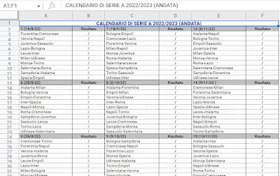 Calendario Serie A 2022/2023