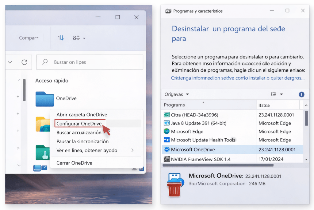 Como eliminar y ocultar la carpeta OneDrive del Explorador de archivos en Windows 10 y Windows 11