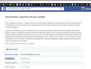 Números de la guía telefónica publicados en Facebook