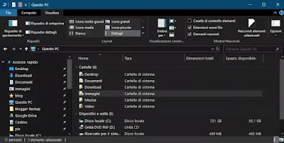 Carpetas de opciones de Windows 10