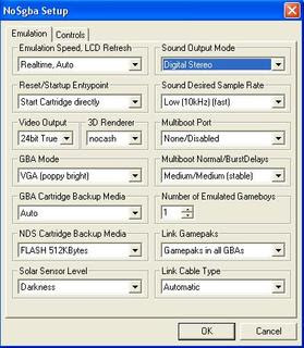 Configuración NO $ GBA