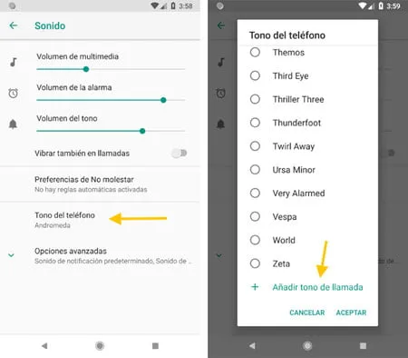 como agregar un tono de llamada a la lista de sonidos de android