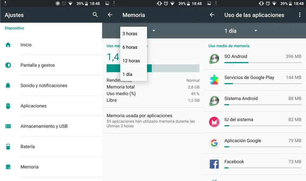 como averiguar que aplicaciones consumen mas ram en android