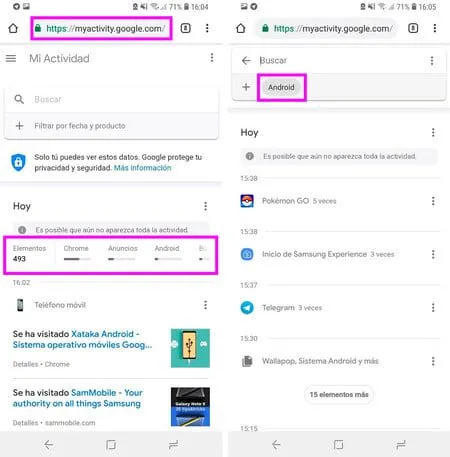 como borrar el historial de busqueda en el navegador de android