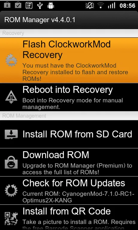 como cambiar el firmware usando rom manager y como funciona en android