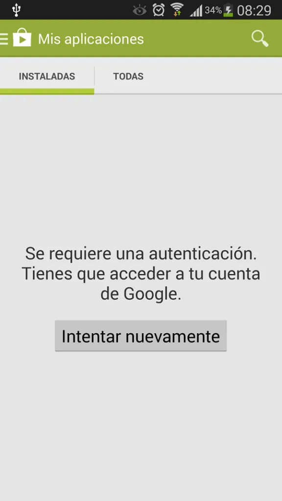 como corregir el error se requiere autenticacion en google play store de android
