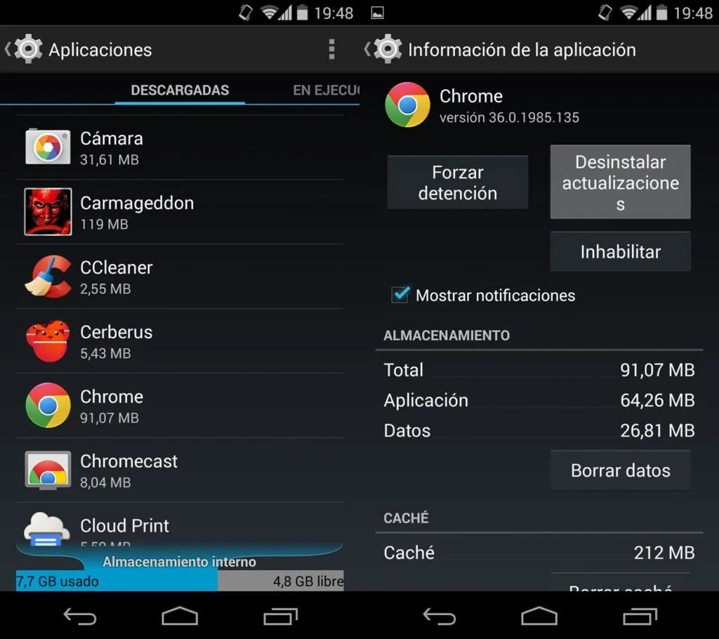como degradar la aplicacion de android y desinstalar la ultima actualizacion