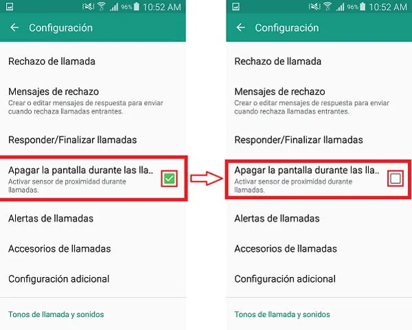 como deshabilitar el sensor de proximidad en android en caso de mal funcionamiento