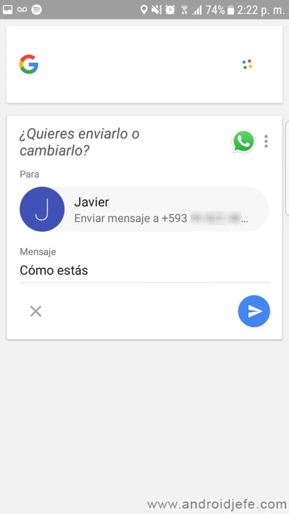 como dictar mensajes sms y textos generales en android