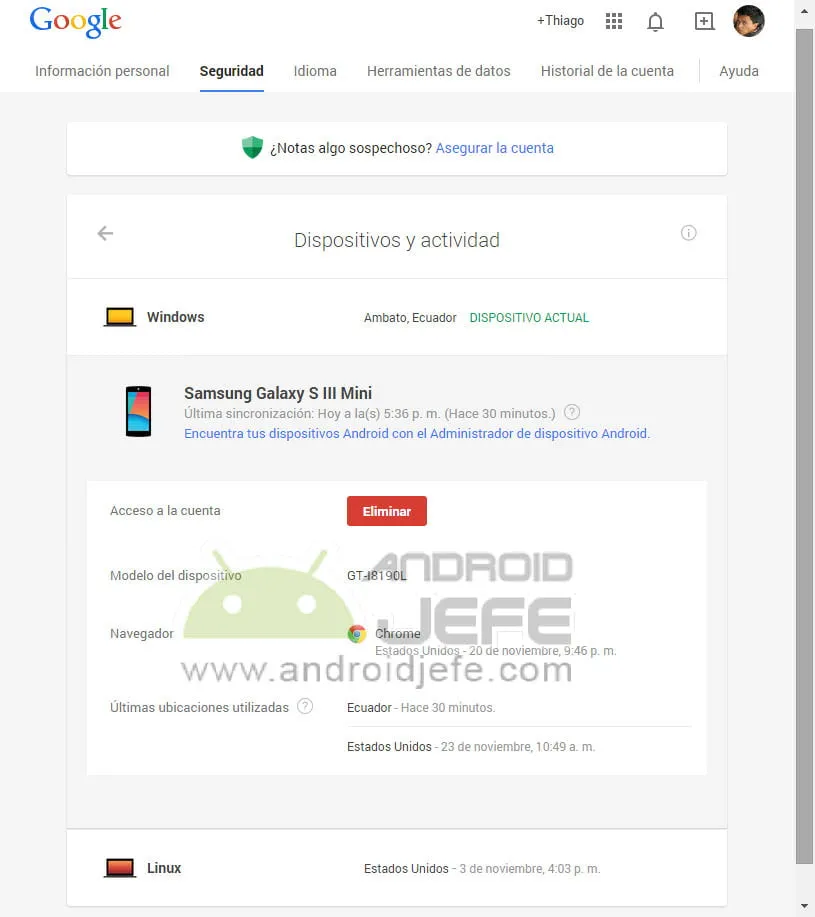 como eliminar dispositivos android antiguos sin usar de google play