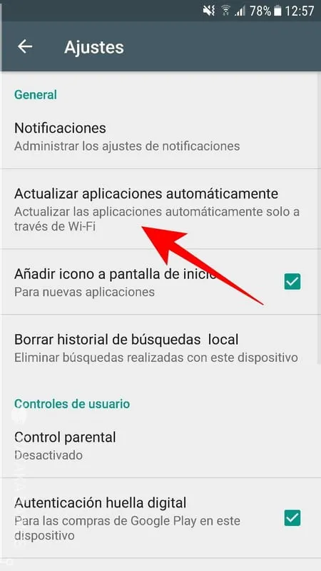 como no actualizar automaticamente las aplicaciones de android
