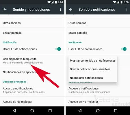 como ocultar notificaciones en la pantalla de bloqueo de android